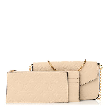 Louis Vuitton Empreinte Pochette Felicie Chain Wallet Cream 3 of 11