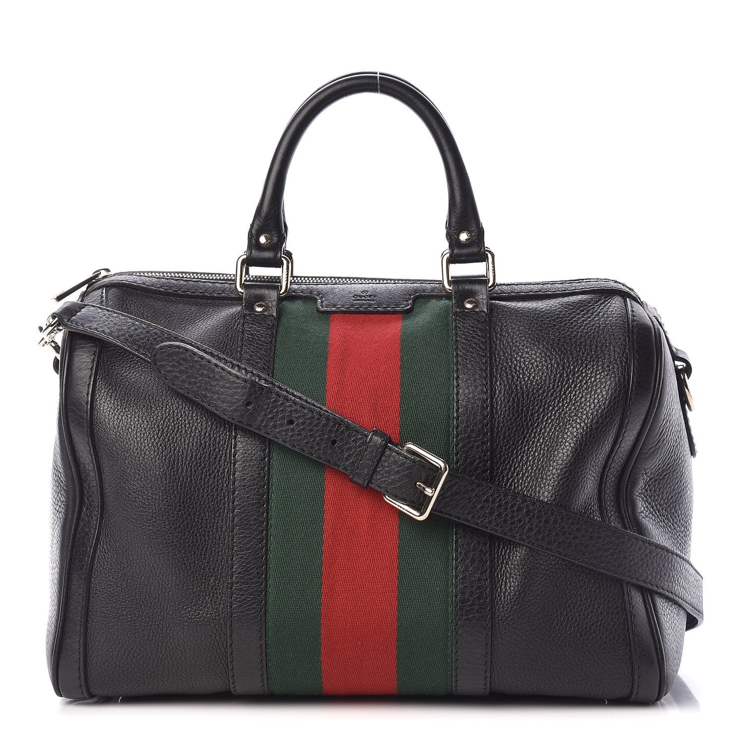 Calfskin Vintage Web Medium Boston Black