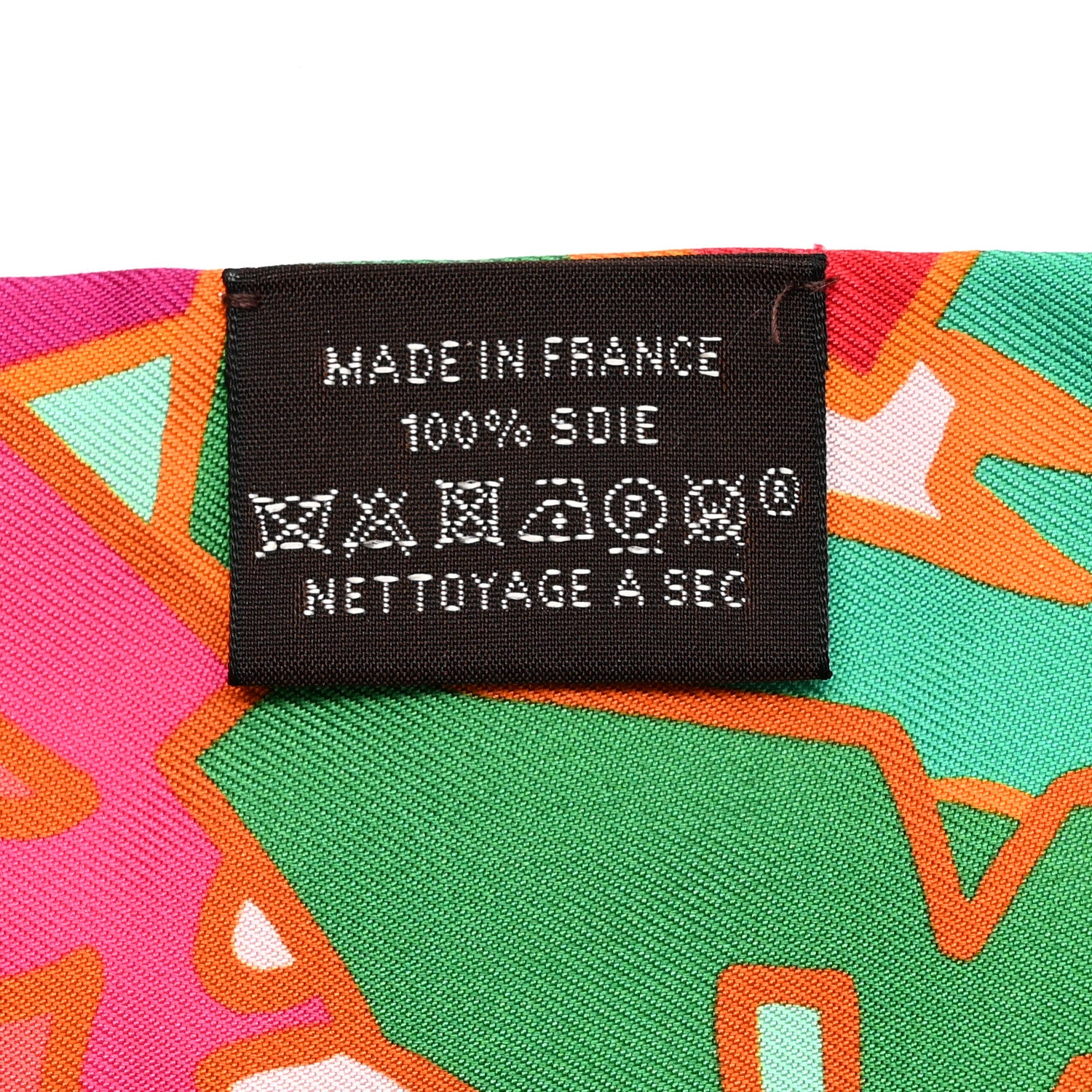 Hermes Silk Graff Graffiti Twilly Fuchsia Orange Vert 3 of 4