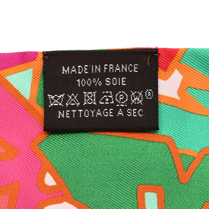 Hermes Silk Graff Graffiti Twilly Fuchsia Orange Vert 3 of 4