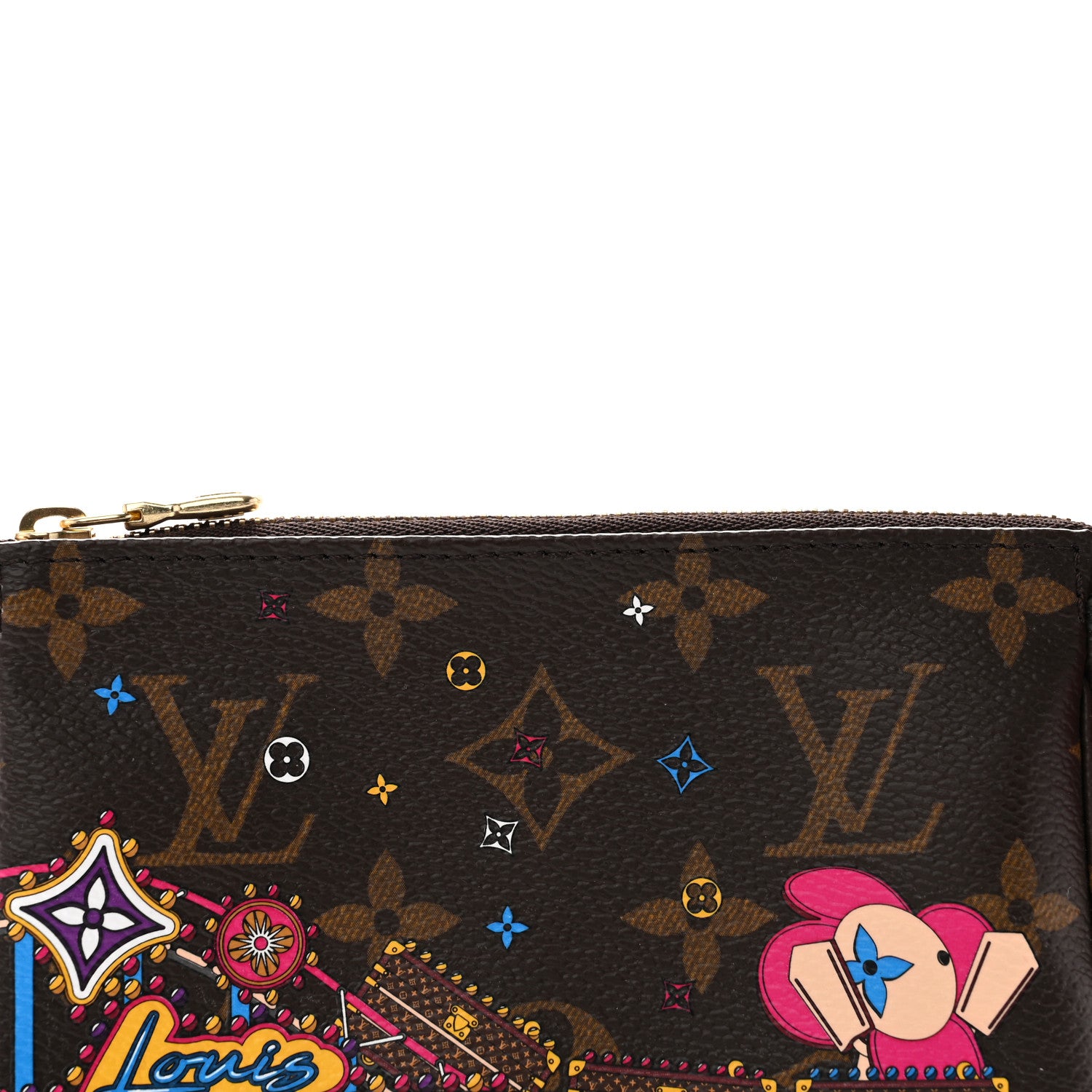 Louis Vuitton Monogram 2020 Christmas Animation Roller Coaster Mini Pochette Accessories Pivoine 7 of 9