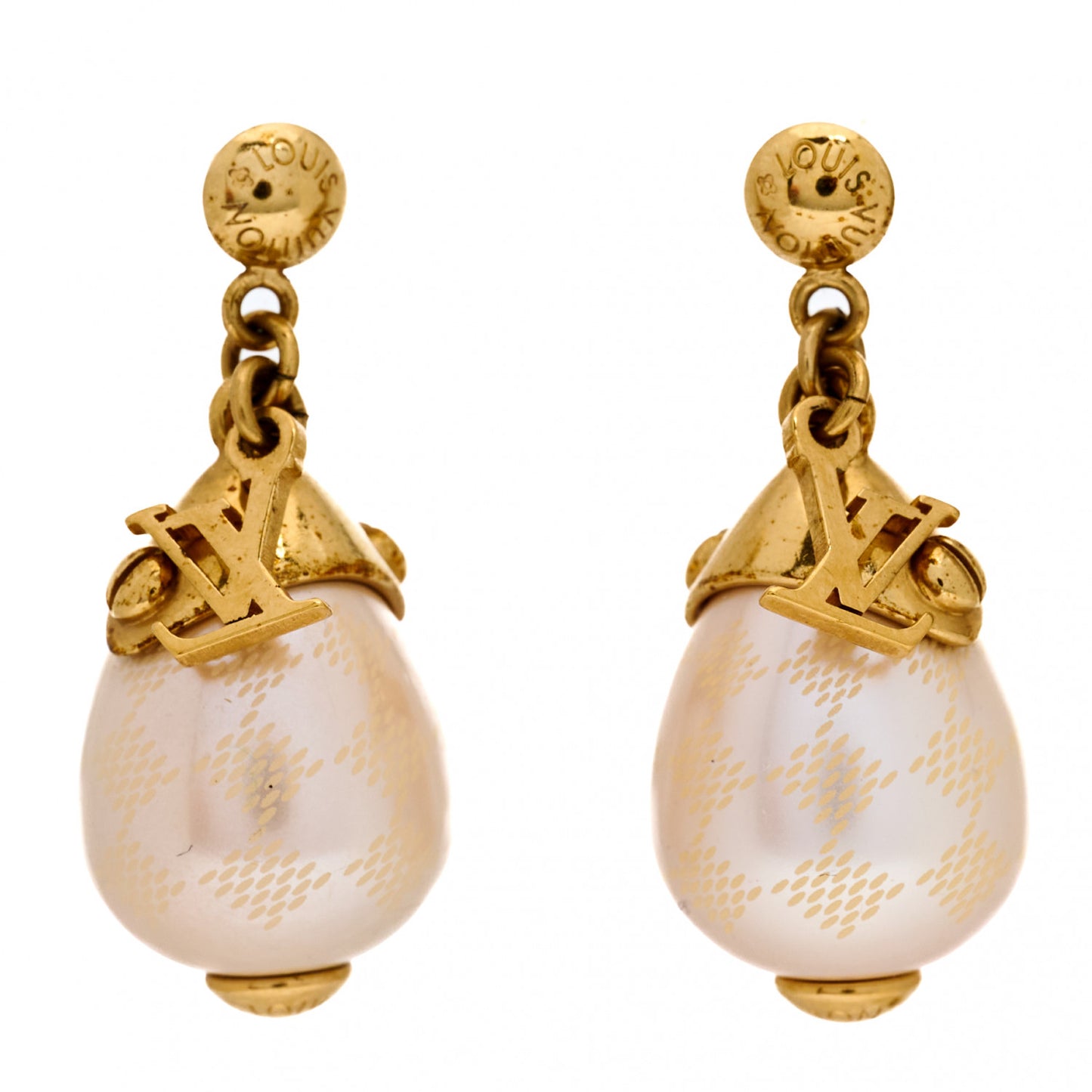 Damier Perle Drop Earrings