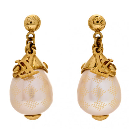Louis Vuitton Damier Perle Drop Earrings 1 of 4