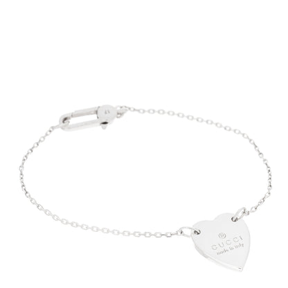 Gucci Sterling Silver Trademark Heart Bracelet 1 of 3