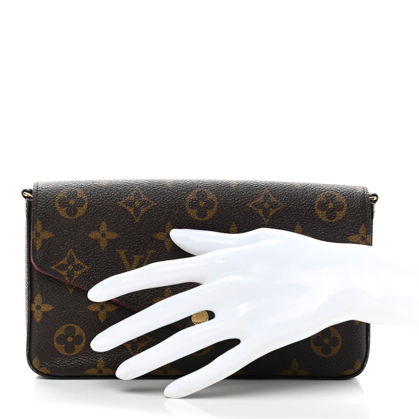 Monogram Pochette Felicie Chain Wallet Fuchsia