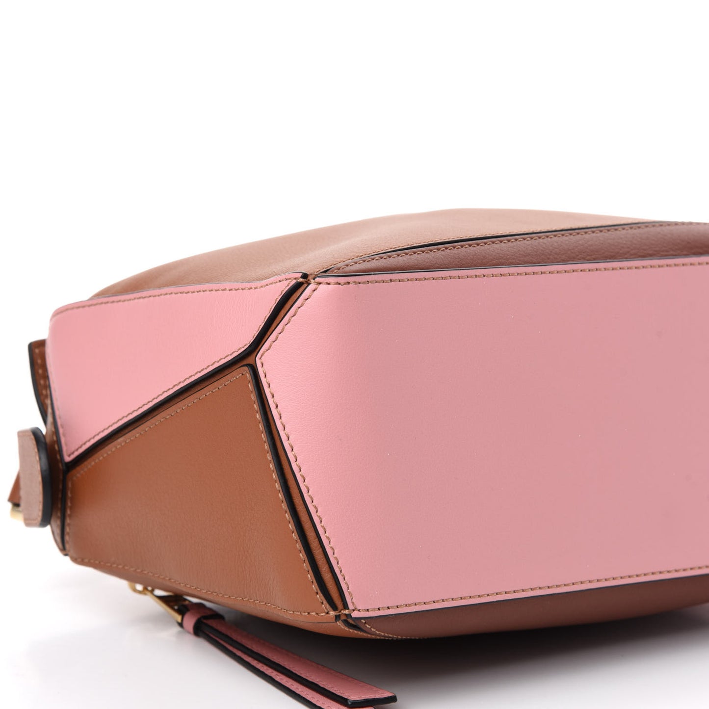 Calfskin Small Puzzle Bag Tan Medium Pink