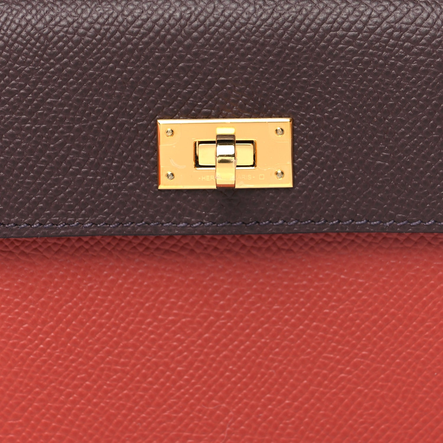 Hermes Epsom Tricolor Kelly Pocket Compact Wallet Rouge Venetian Rouge Sellier Rose Texas 7 of 9