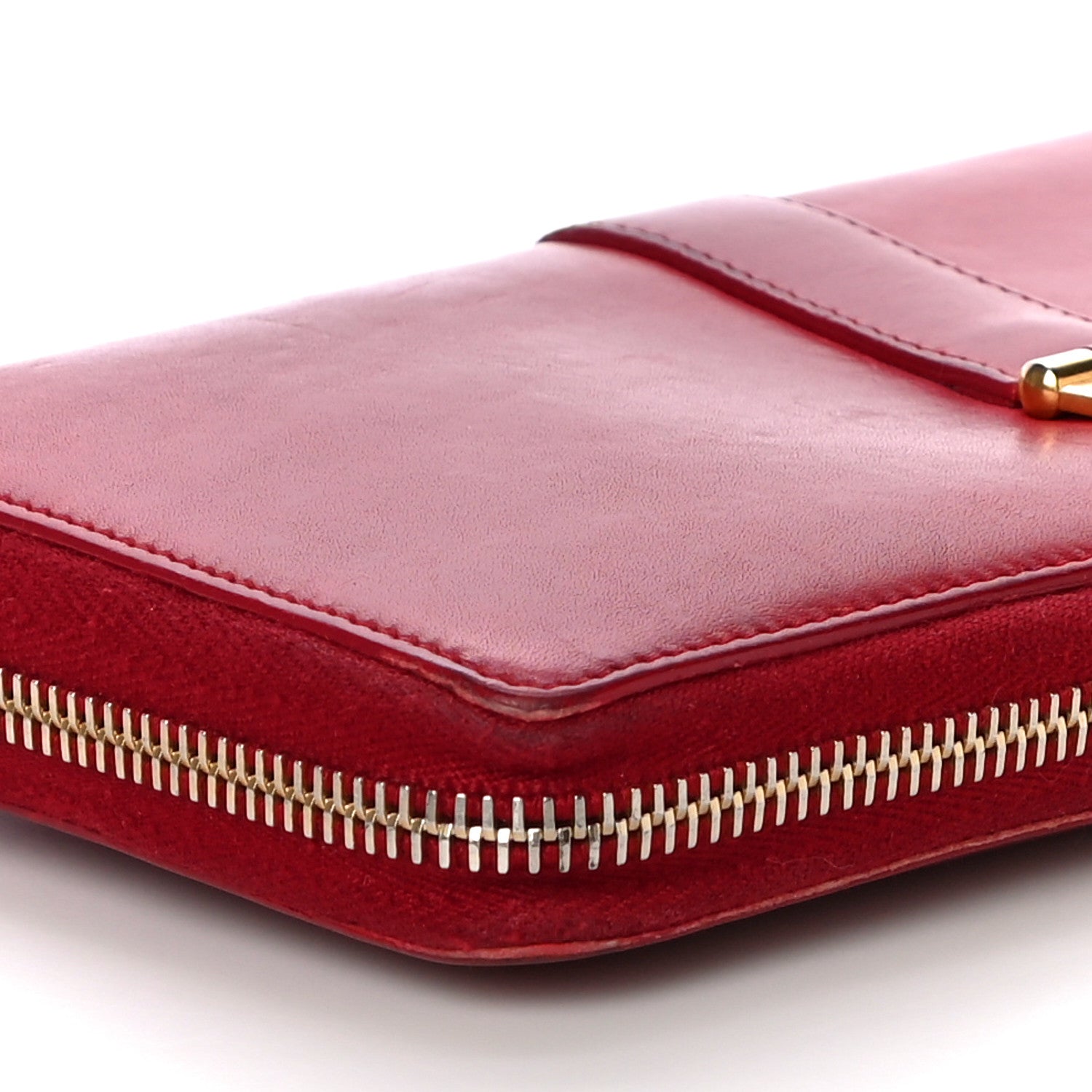 Saint Laurent Calfskin Classic Y Ligne Zip Around Wallet Red 8 of 21