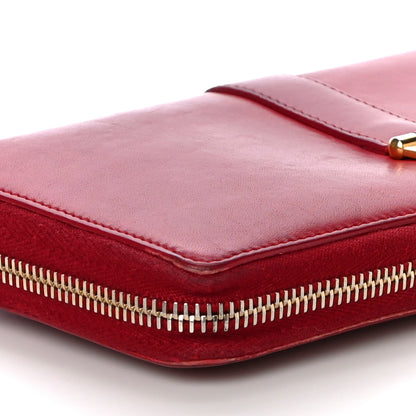 Saint Laurent Calfskin Classic Y Ligne Zip Around Wallet Red 8 of 21