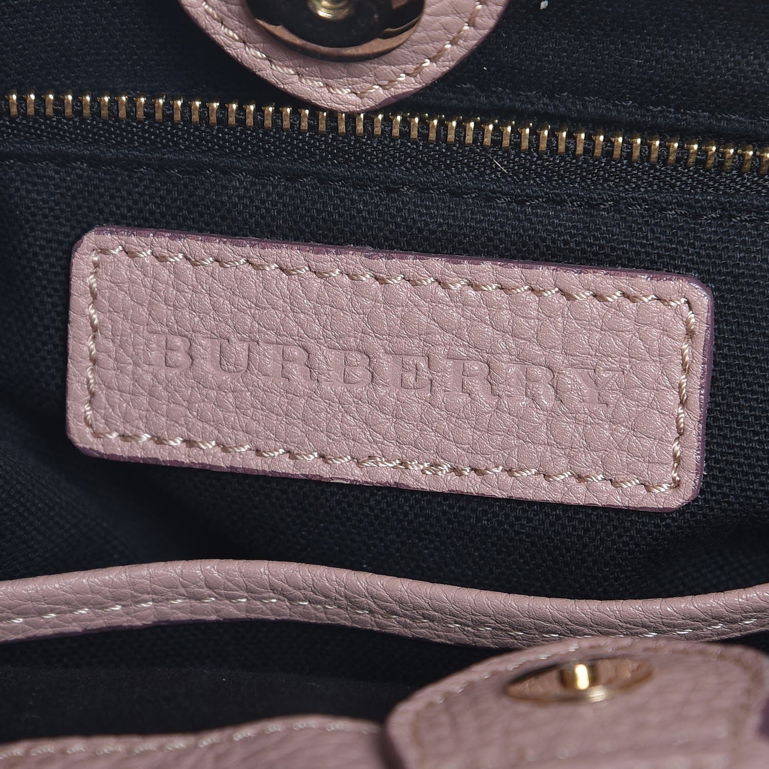 Burberry Grainy Calfskin House Check Small Banner Tote Pale Orchid 7 of 13