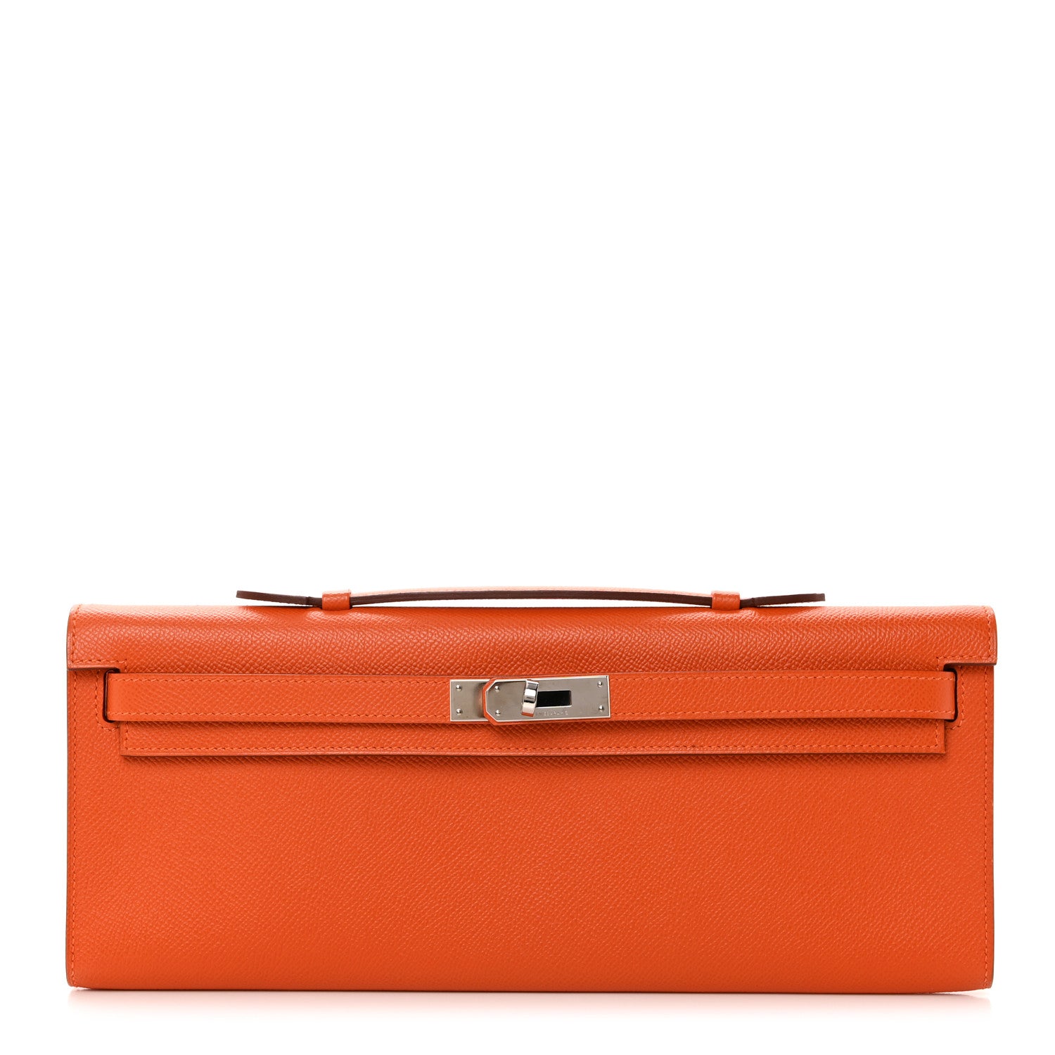 Hermes Epsom Kelly Cut Clutch Pochette Orange 1 of 7