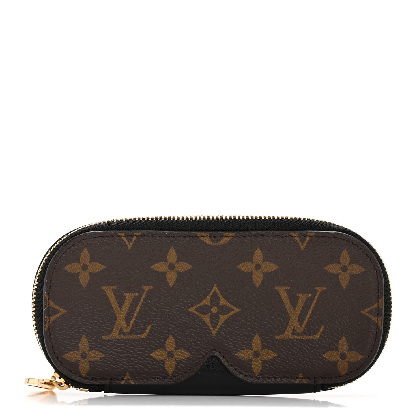 Monogram Emilie Zippered Sunglasses Case Black