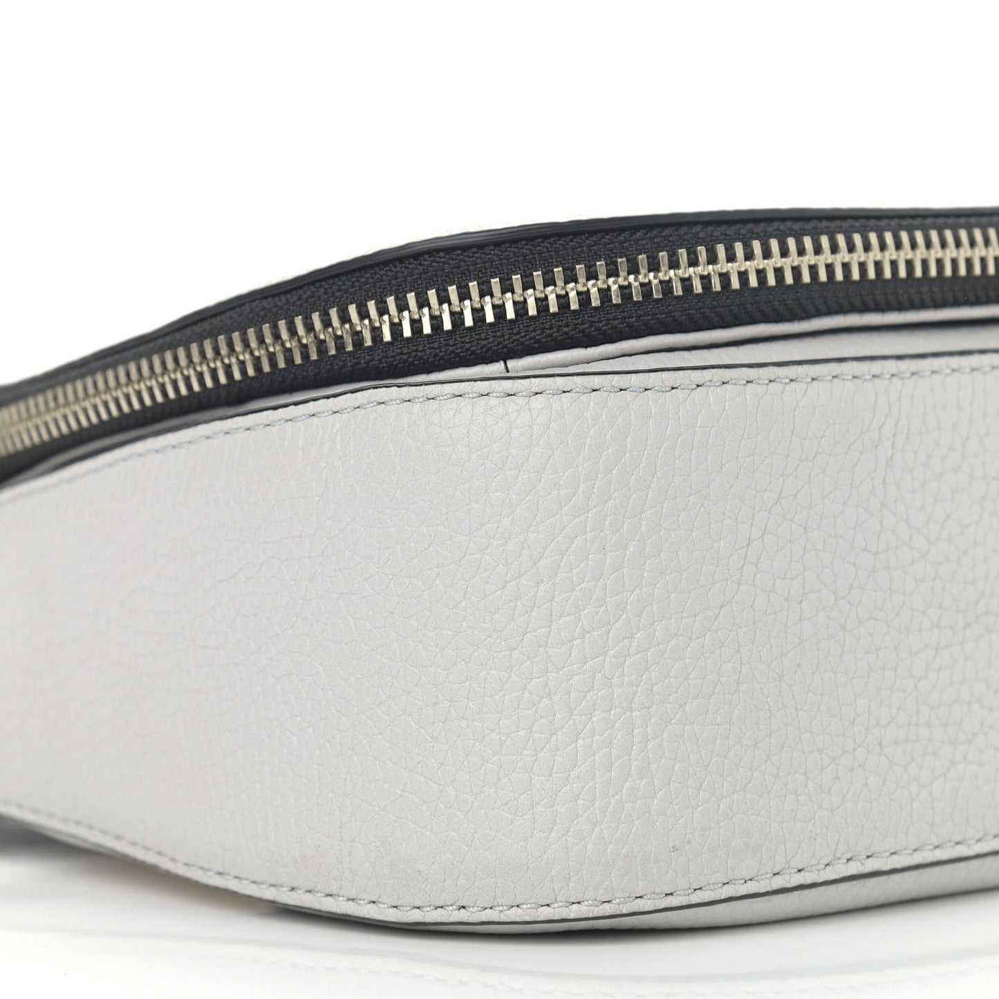 Pebbled Calfskin Recruit Nomad Crossbody Rock Gray