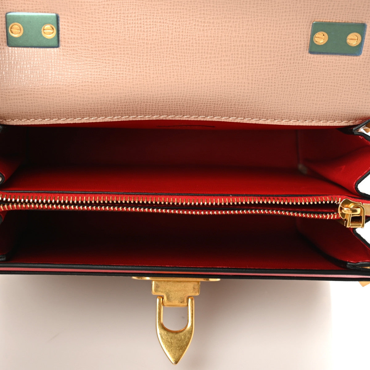 Valentino Garavani Grainy Calfskin Small Rockstud Alcove Top-Handle Flap Bag Rose Cannelle 4 of 8