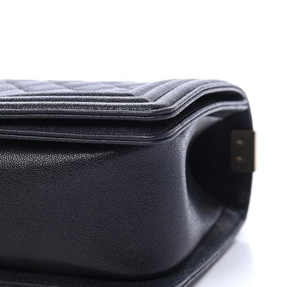 Chanel Caviar Quilted Medium Boy Flap Dark Navy Blue 8 of 8