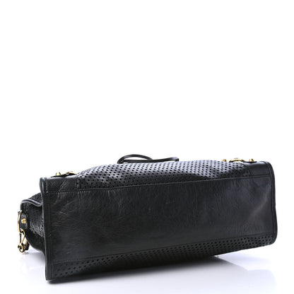 Balenciaga Agneau Laser Cut Cross Classic Gold Hardware City Black 3 of 4