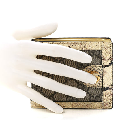 Gucci GG Supreme Monogram Snakeskin Web Mens Ophidia Bi-Fold Wallet 2 of 11