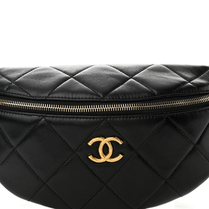 Chanel Lambskin Enamel Quilted Waist Bag Black 8 of 11
