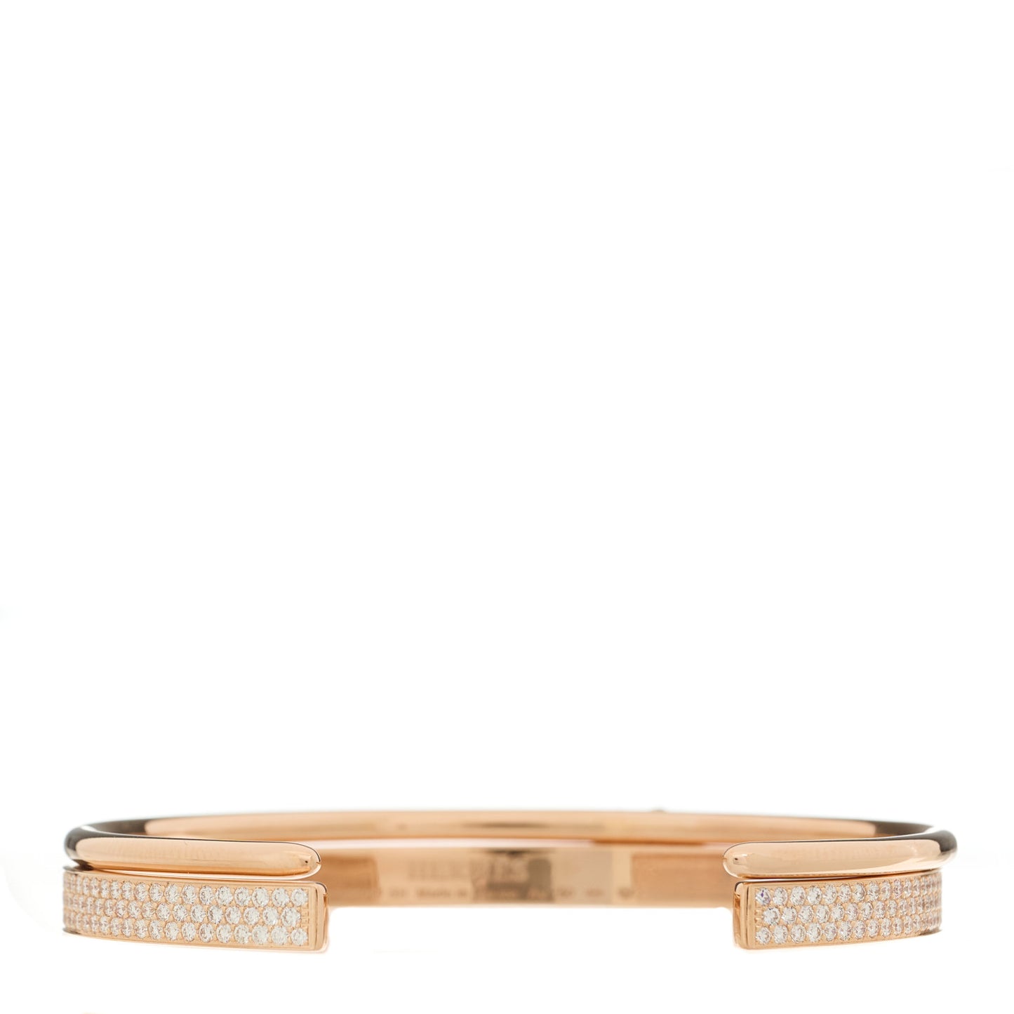 18K Rose Gold Diamond Kelly Clochette Full Pave Double Bracelet SH