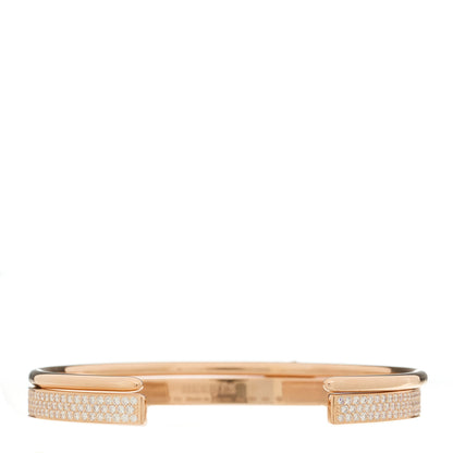 Hermes 18K Rose Gold Diamond Kelly Clochette Full Pave Double Bracelet SH 3 of 5