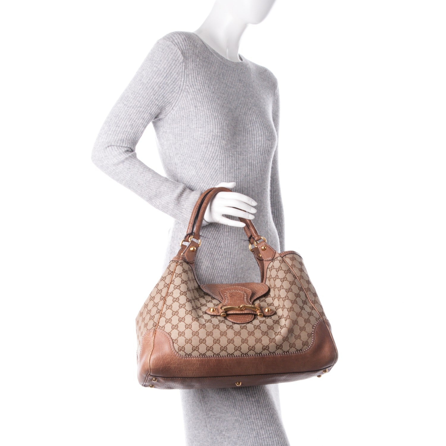 Gucci Monogram Large New Pelham Shoulder Bag Brown 2 of 9