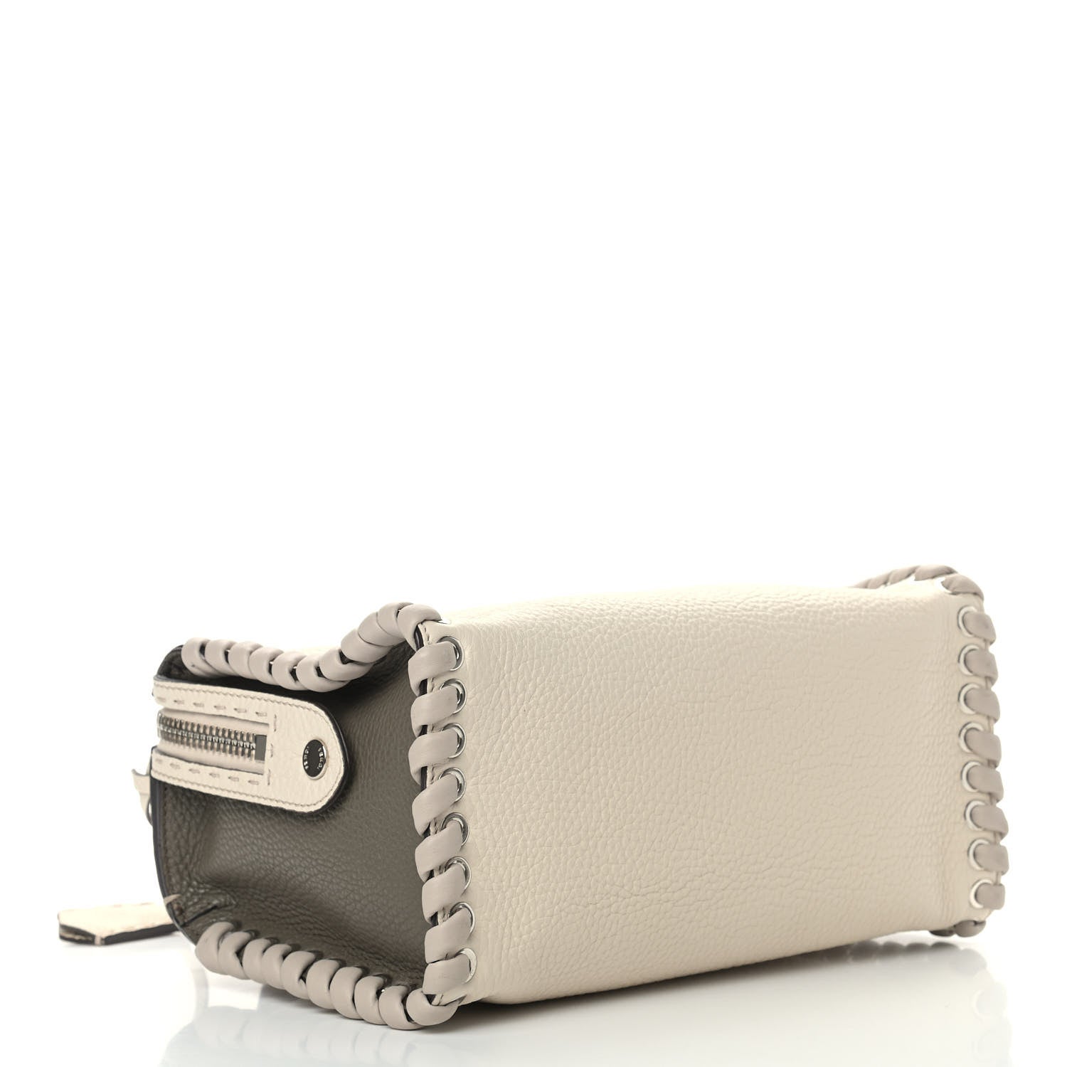 Fendi Cuoio Romano Selleria Vitello Dolce Lace Up Lei Boston Tote Camelia Milk Grigio Polvere 4 of 11