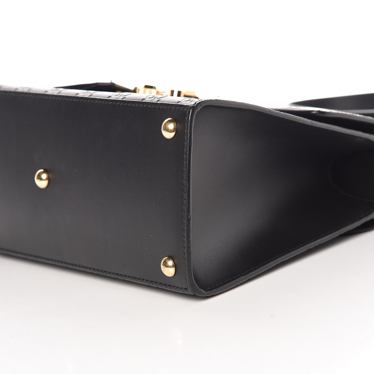 Guccissima Signature Small Padlock Top Handle Bag Black