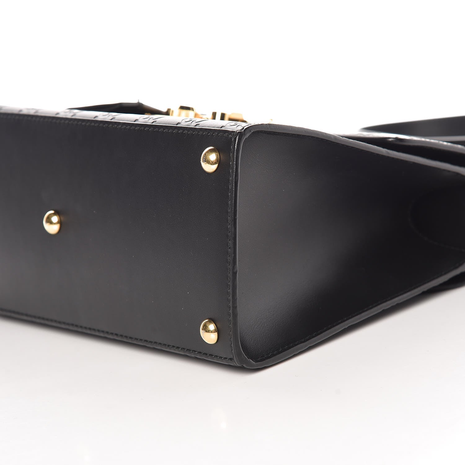 Gucci Guccissima Signature Small Padlock Top Handle Bag Black 9 of 10
