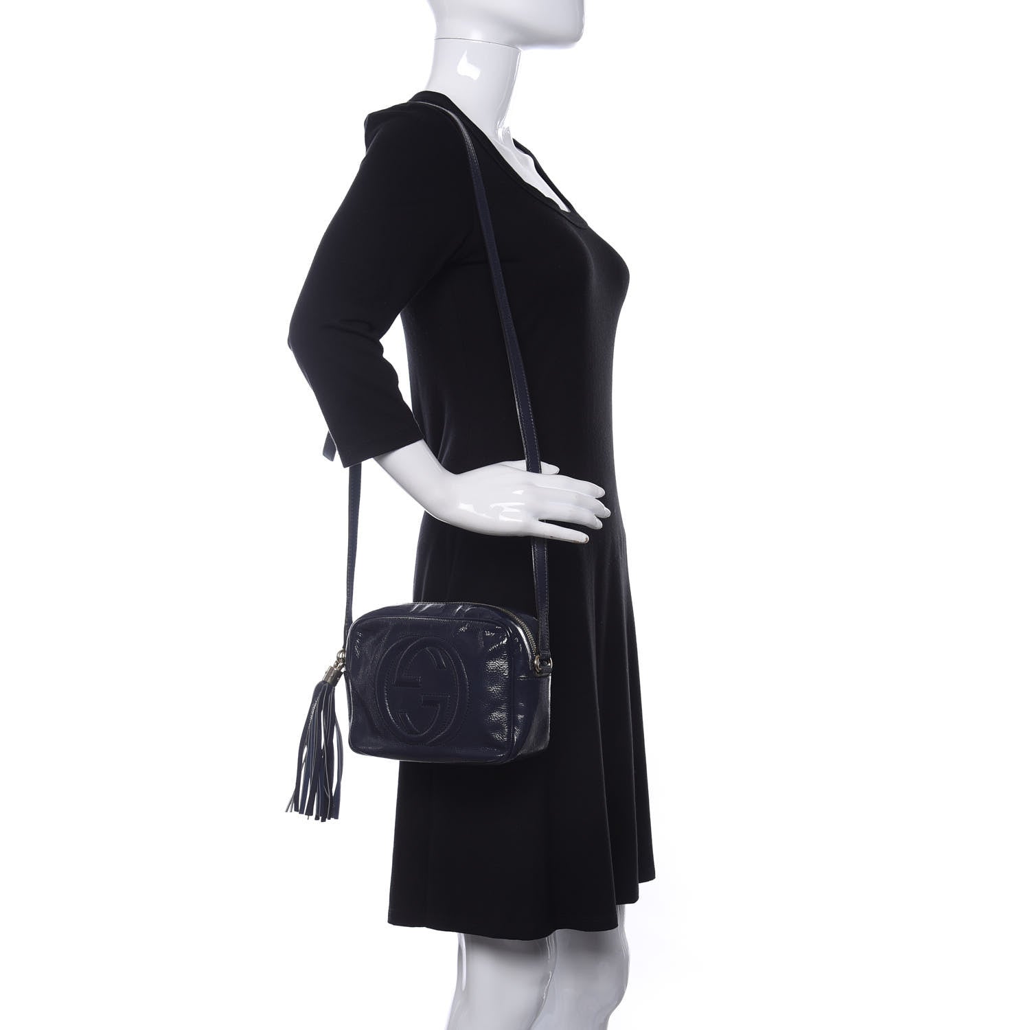 Gucci Vernice Naplack Small Soho Disco Bag Uniform Blue 2 of 9