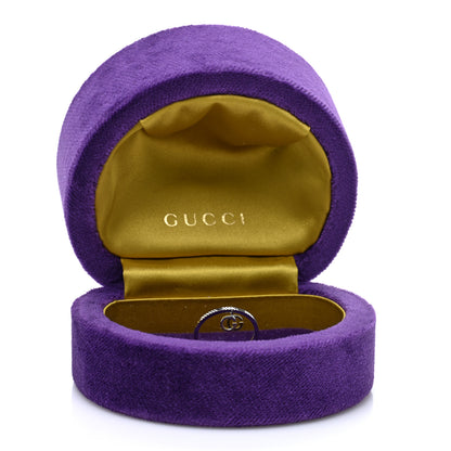Gucci 18K White Gold Running G Charm Ring 51 5.75 5 of 5