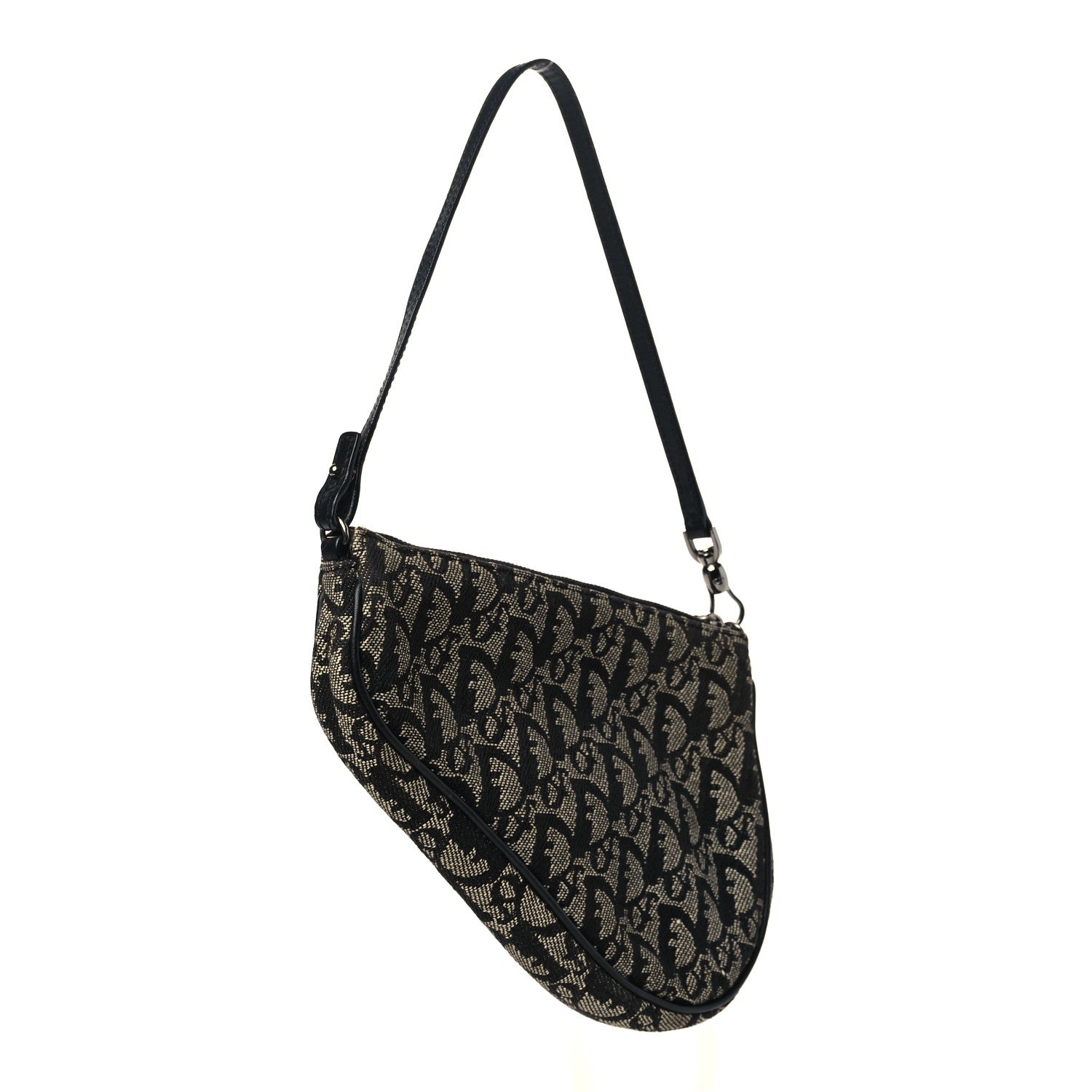 Christian Dior Monogram Mini Saddle Pochette Black 3 of 6