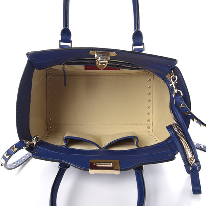 Valentino Garavani Vitello Small Rockstud Double Handle Tote Blue China 6 of 10