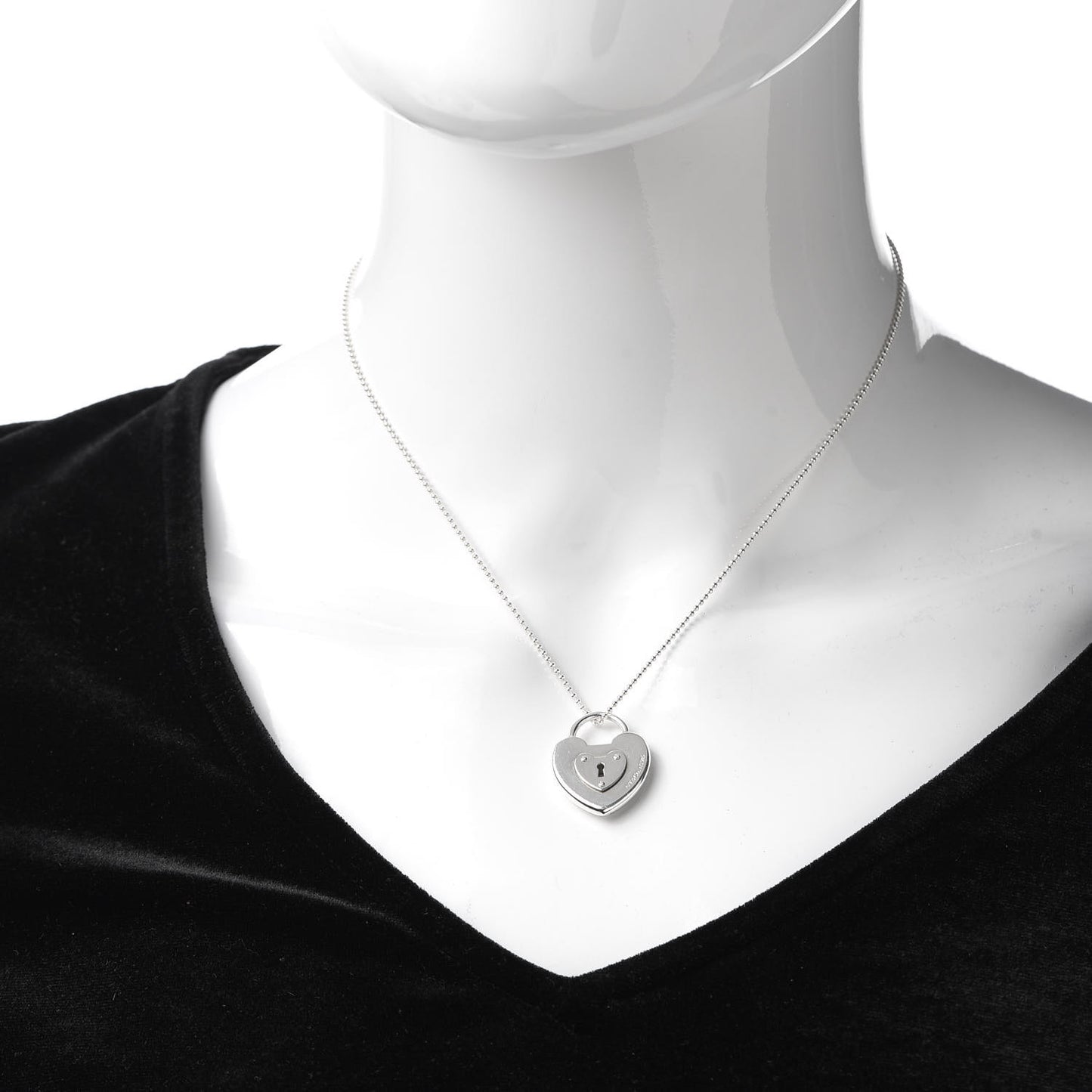Sterling Silver Heart Lock Pendant Necklace