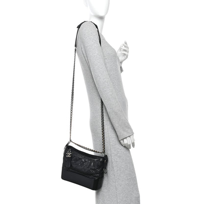 Chanel Aged Calfskin Quilted New Medium Gabrielle Hobo Black 2 of 10