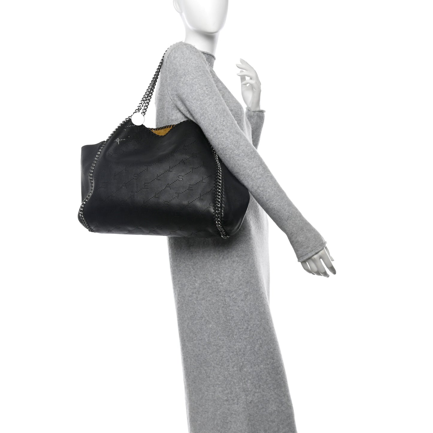 Eco Alter Nappa Perforated Logo Falabella Reversible Tote Black