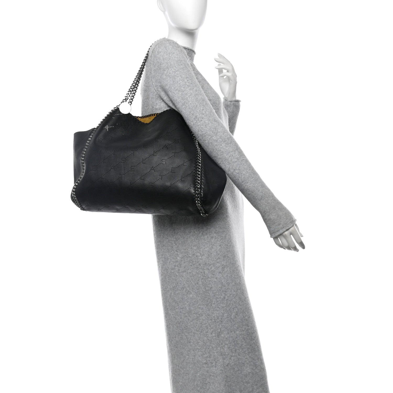 Stella McCartney Eco Alter Nappa Perforated Logo Falabella Reversible Tote Black 2 of 15