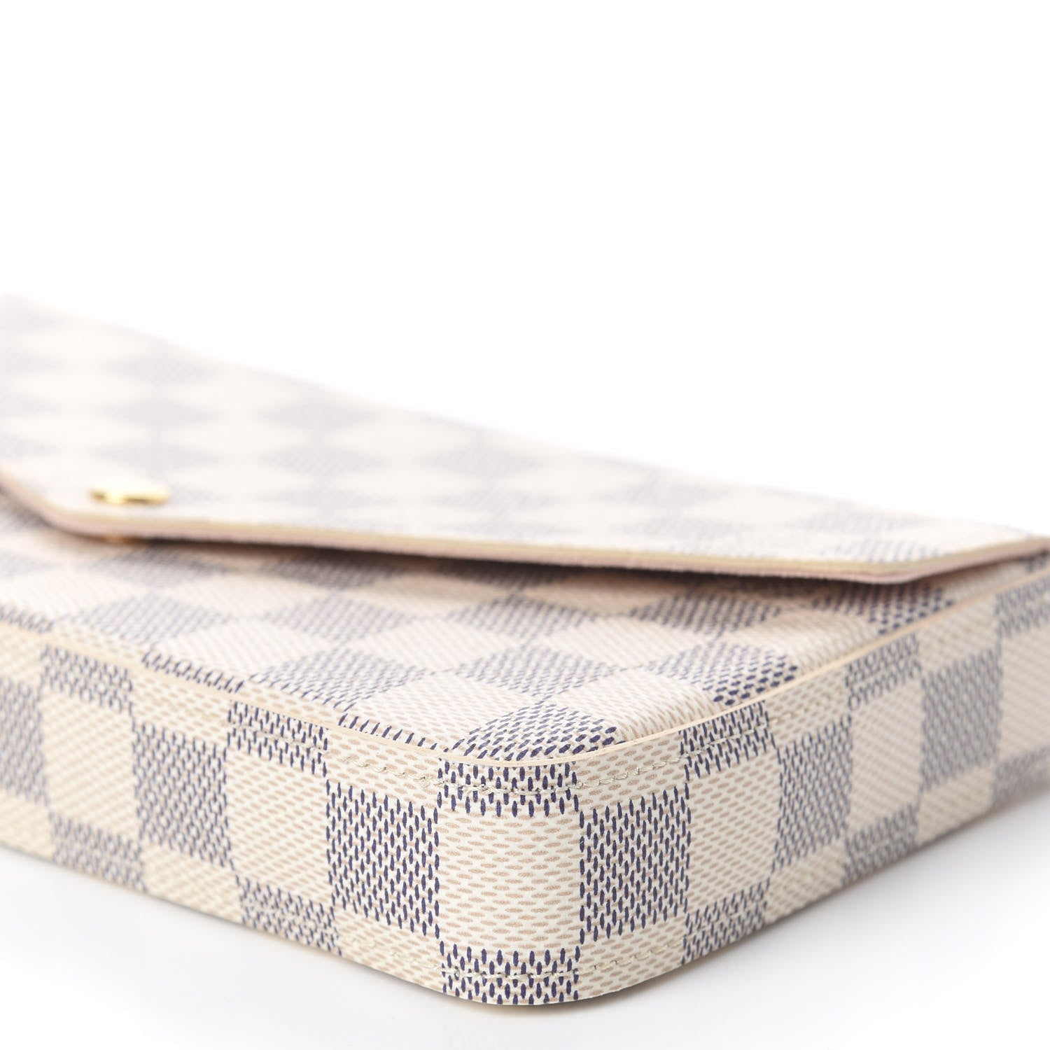 Louis Vuitton Damier Azur Pochette Felicie Chain Wallet Rose Ballerine 6 of 10
