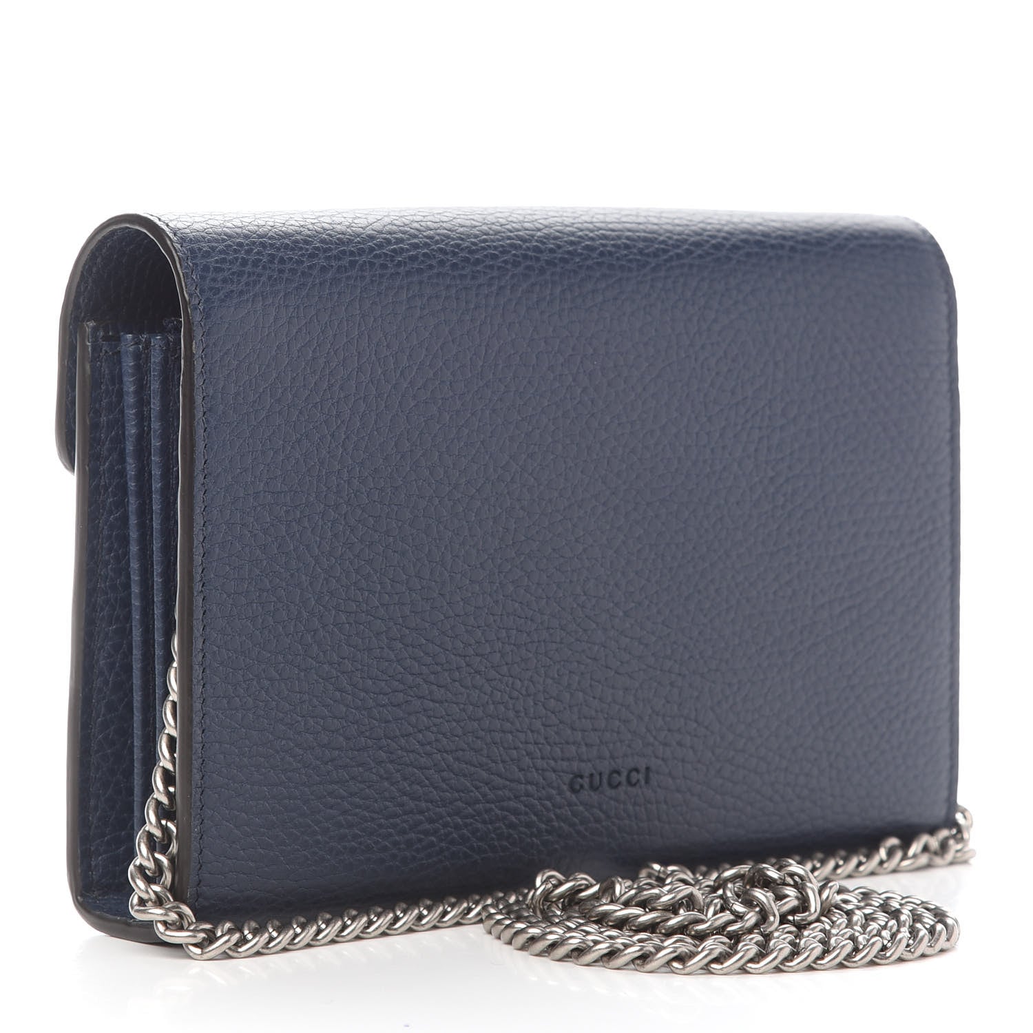 Gucci Dollar Calfskin Crystal Mini Dionysus Chain Wallet Blue Agata Black Diamond 2 of 8