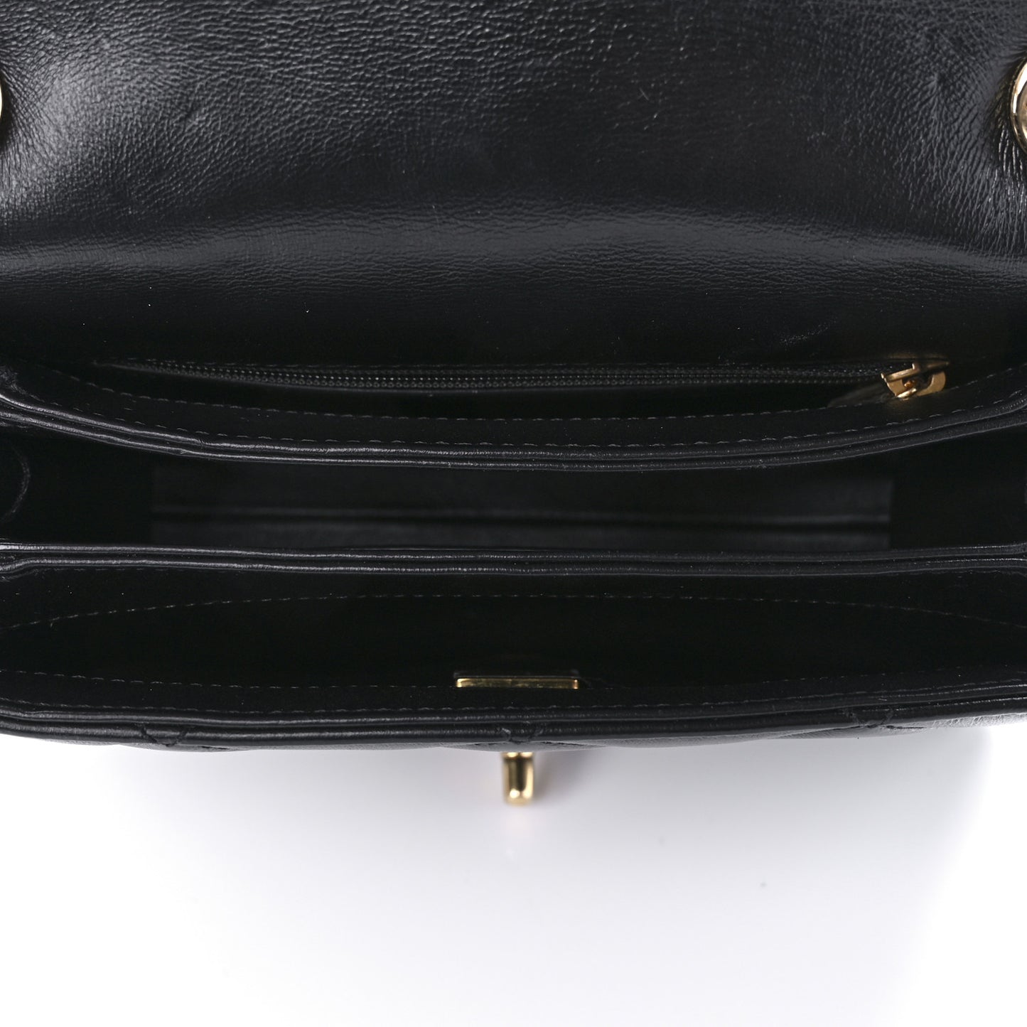Lambskin Quilted Small Color Match Flap Black