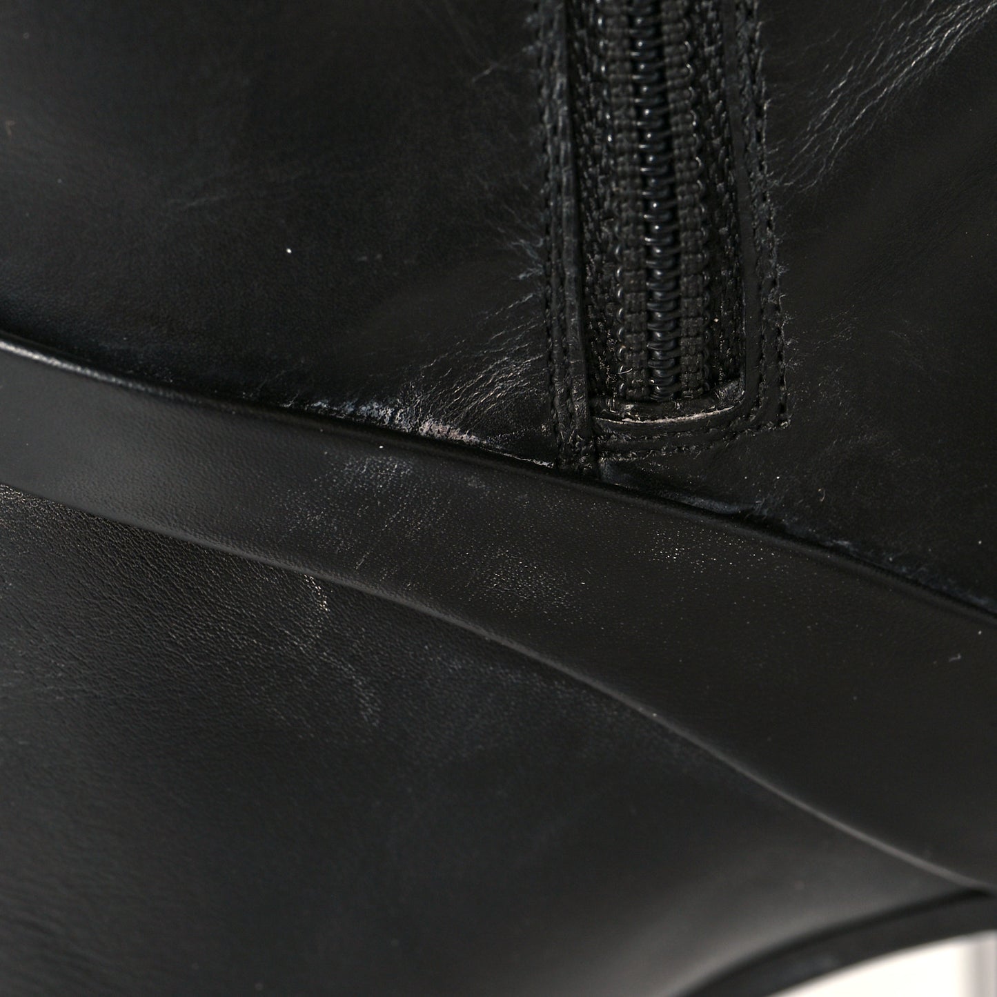 Calfskin Double G Knee High Boots 36 Black