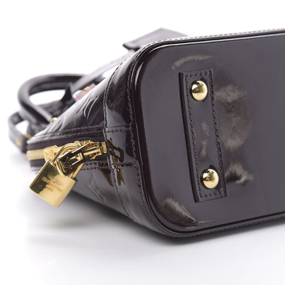 Louis Vuitton Vernis Flowers Alma BB Amarante 9 of 10