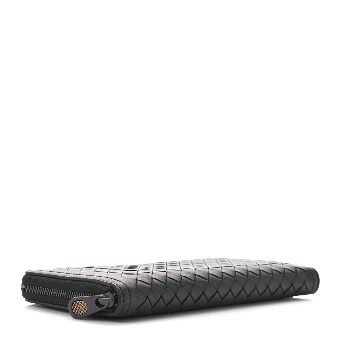 Nappa Intrecciato Zip Around Wallet Black