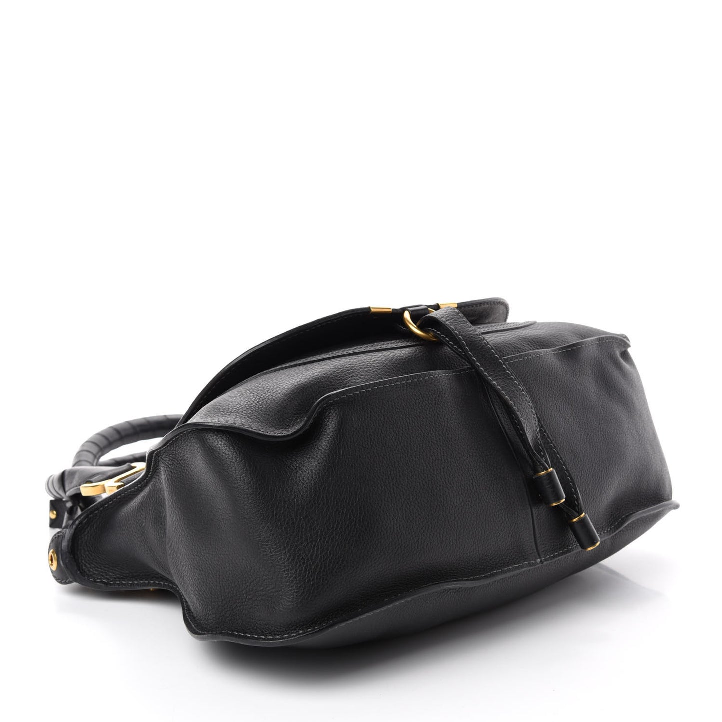 Calfskin Medium Marcie Satchel Black