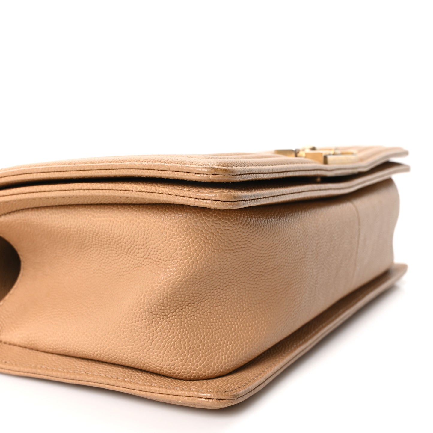Caviar Quilted Medium Boy Flap Beige