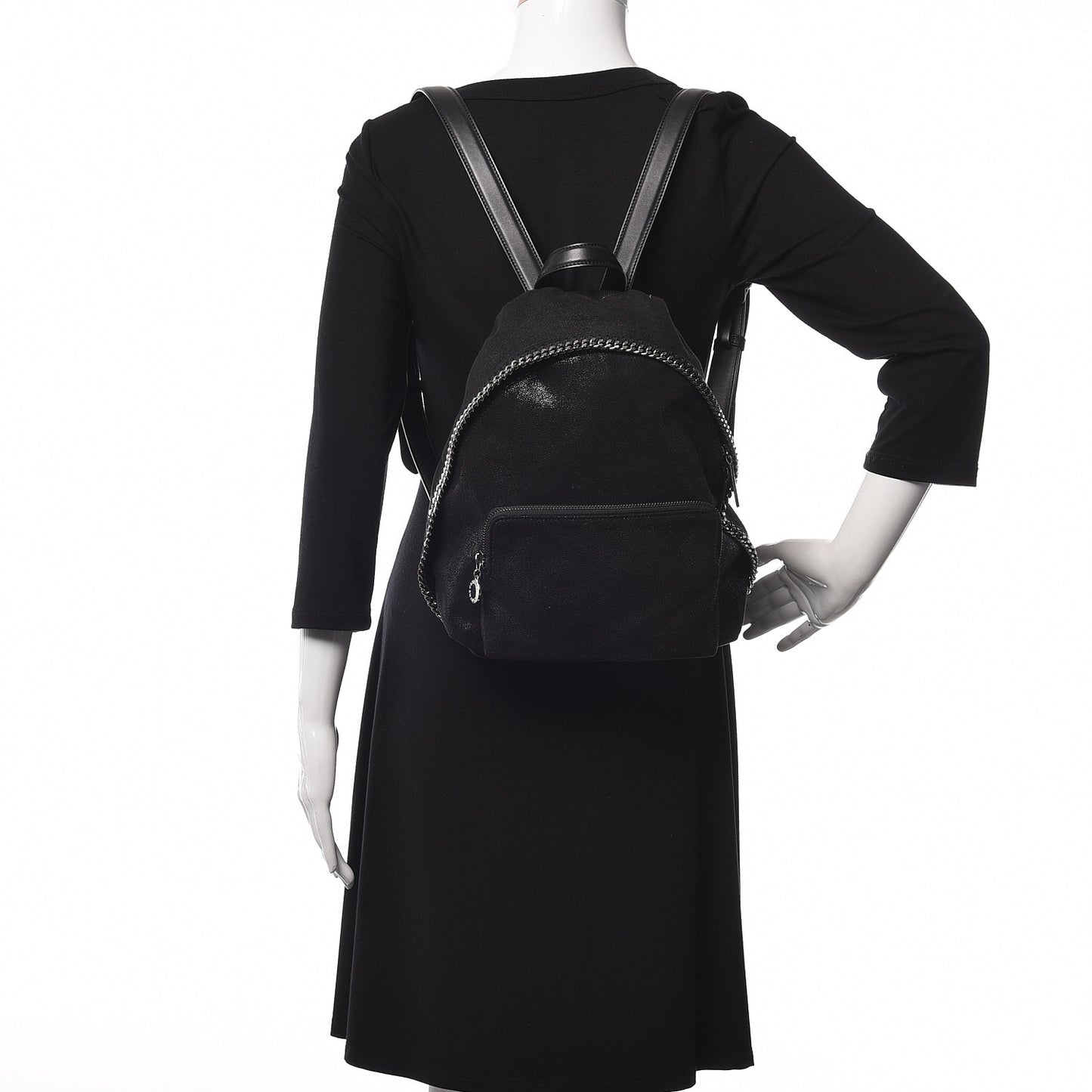 Shaggy Deer Small Falabella Backpack Black