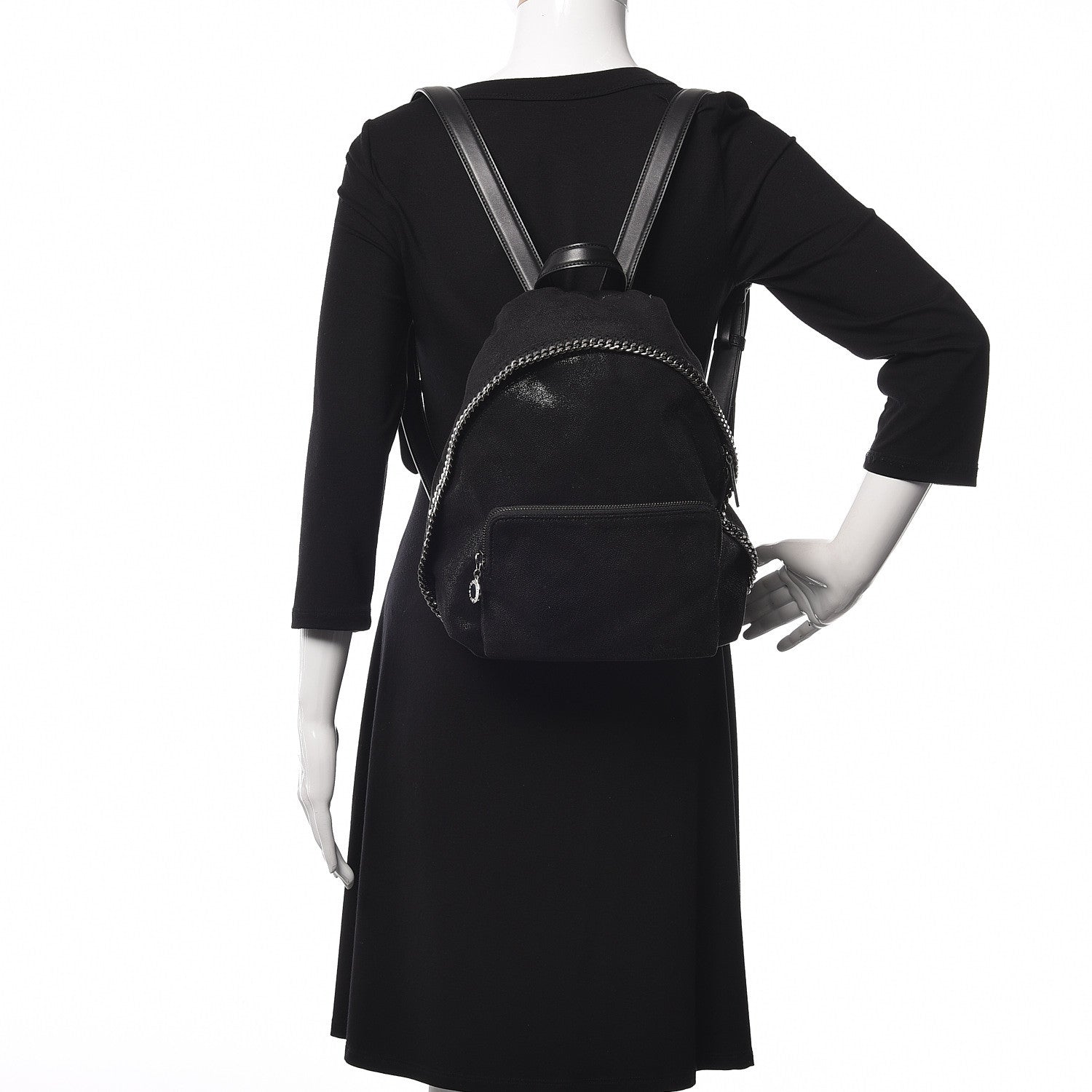 Stella McCartney Shaggy Deer Small Falabella Backpack Black 2 of 9
