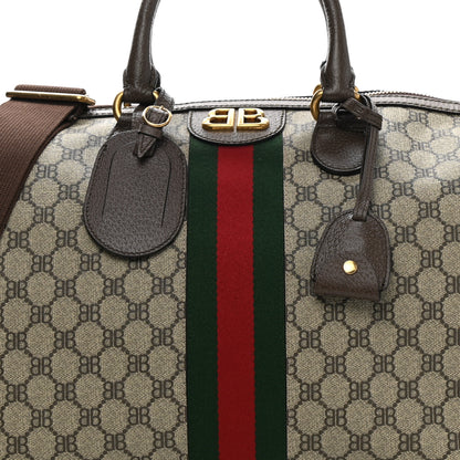 Gucci X BALENCIAGA BB Supreme Monogram Web Medium Ophidia Carry-On Duffle Bag Beige New Acero 8 of 10