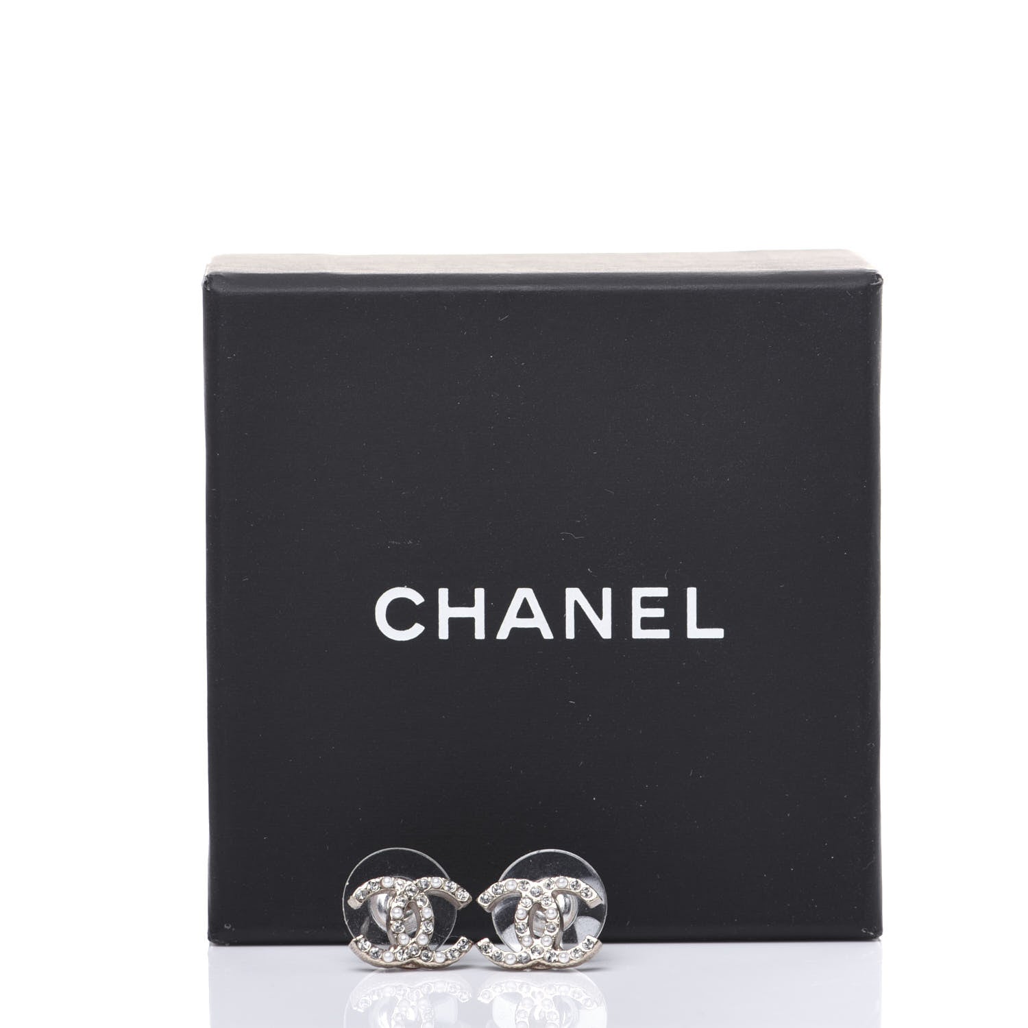 Chanel Pearl Crystal CC Earrings Gold 6 of 6