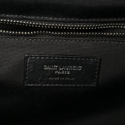 Saint Laurent Grain De Poudre Textured Mixed Matelasse Large Triquilt Monogram Satchel Black 7 of 11