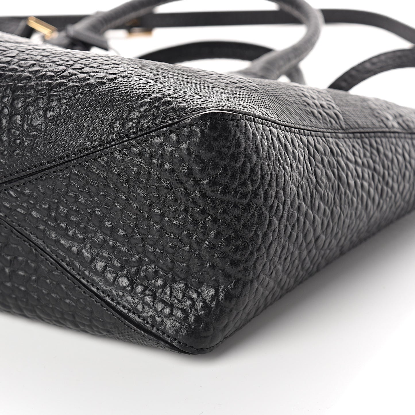 Heritage Grain Check Embossed Medium Dewsbury Tote Black